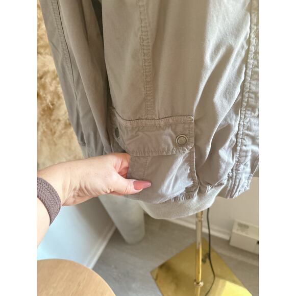 Loft Bomber Jacket Size Large Gray Lightweight Utility Zip Up Coat - Picture 4 of 11